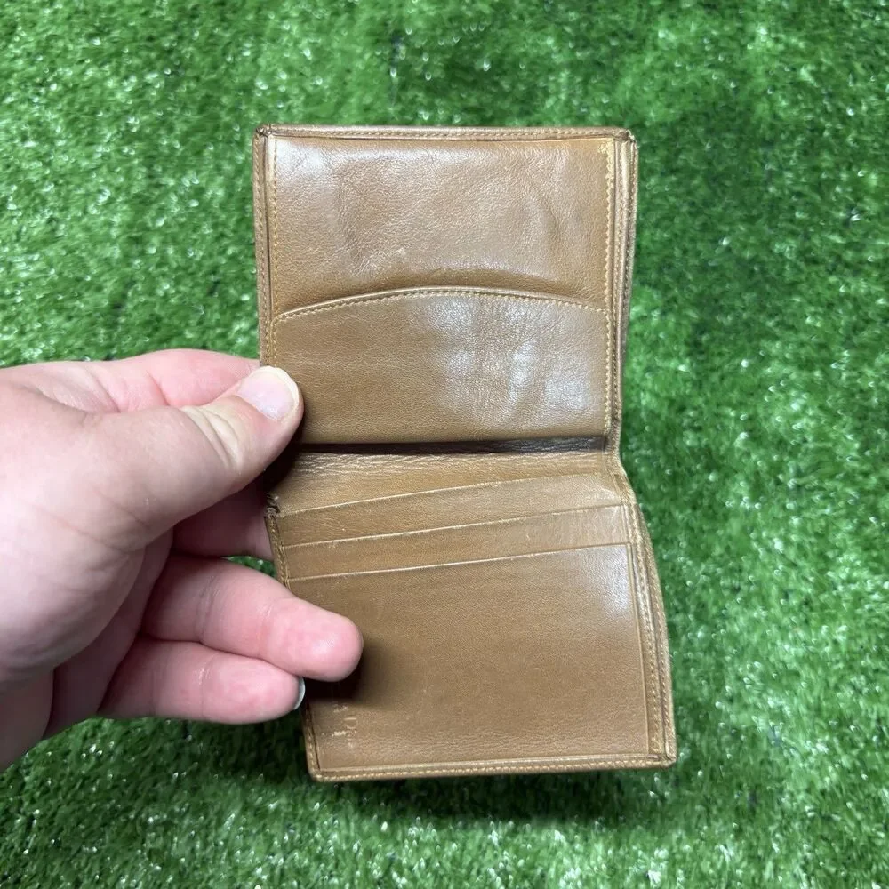 Vintage Christian Dior Honeycomb Monogram Coated Canvas Leather Bifold Wallet